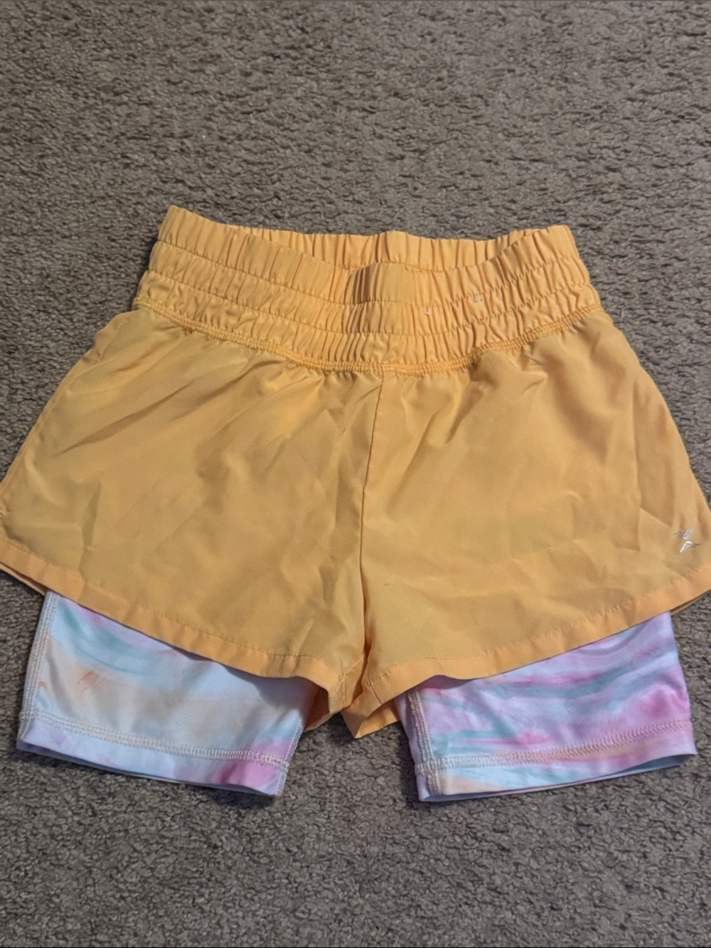 Xertion Yellow Athletic Layered Running Shorts S (7/8)